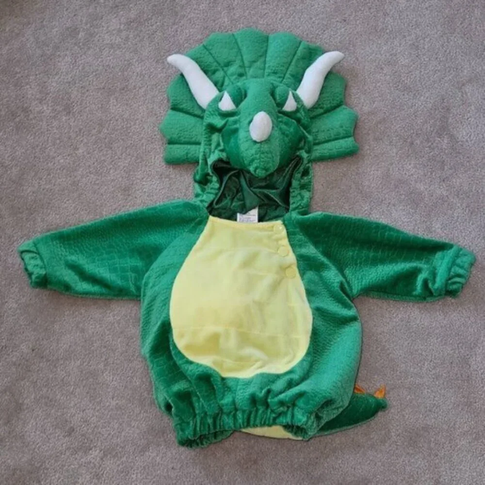 Target Green Triceratops Dinosaur Halloween Costume Baby 0-6 Months Jacket Top